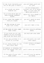 English Worksheet: First conditional superstitions