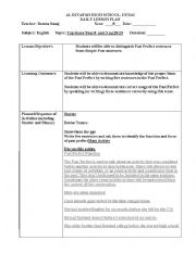 English Worksheet: Lesson Plan