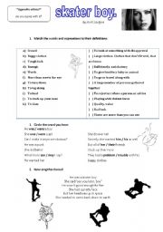 English Worksheet: Skater boy - drescribing people