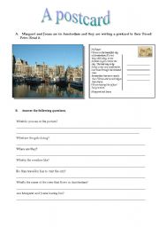 English Worksheet: A postcard from Amsterdam