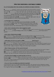 English Worksheet: text about Career Choices  & Infinitives and Gerund (Key included)