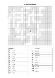 Plural of nouns crossword