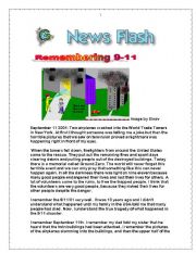 English Worksheet: Remembering 9-11