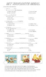English Worksheet: food quiz 