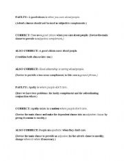 English Worksheet: Sentence patterns workseet with answer