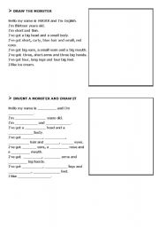 English Worksheet: Scary Monsters