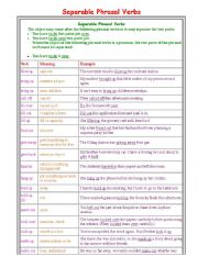 English Worksheet: Phrasal verbs