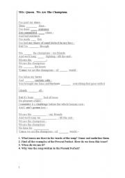English Worksheet: A song for Present Perfect
