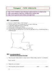English worksheet: a complete webquest about new orleans