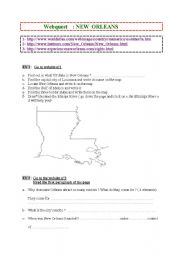 English Worksheet: a complete webquest about new orleans