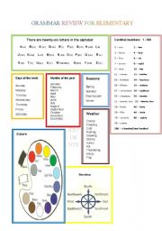 English Worksheet: Grammar review for elementary students