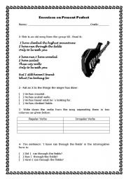 English worksheet: Exercises on Present Perfect