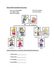 English worksheet: family tree worksheet