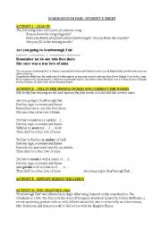 English Worksheet: SCARBOROUGH FAIR - a song by SIMON&GARFUNKEL