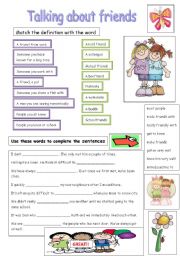 English Worksheet: TALKING ABOUT FRIENDS