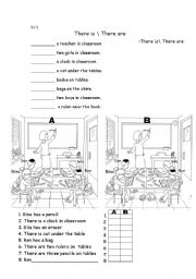 English Worksheet: There is are