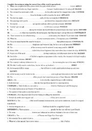 English Worksheet: word formation