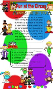 English Worksheet: Comprehension - Fun at the Circus - Under the Big Top!