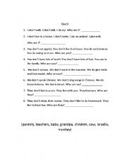 English Worksheet: Dont/ Doesnt riddle