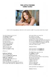 English Worksheet: Colbie Caillat - The Little Things