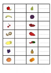 English worksheet: Fruit domino
