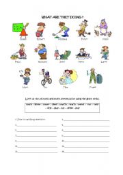 English Worksheet: What are you doing?