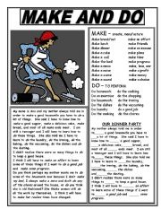 English Worksheet: MAKE AND DO