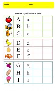 English Worksheet: Alphabet Worksheet - writing Aa-Zz