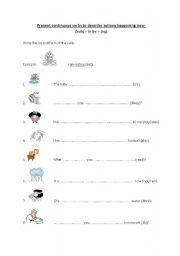 English Worksheet: Present Continuous worksheet