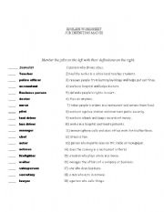 English Worksheet: Occupations
