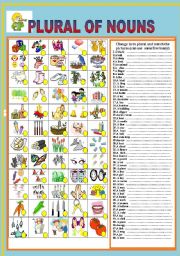 Plural of nouns worksheets