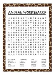 Animal Wordsearch