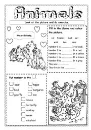 English Worksheet: Animals