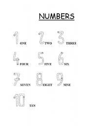 English worksheet: funny numbers