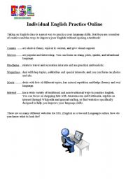 English Worksheet: Individual English Practice Online