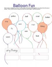 English worksheet: Compound Words