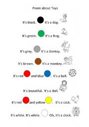 English Worksheet: Poem about toys
