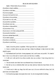 English Worksheet: DOCTOR, DOCTOR, HELP ME PLEASE!!!