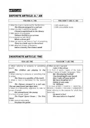 English worksheet: ARTICLES