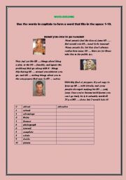 English Worksheet: Would you like to be famous. A word- building exercise