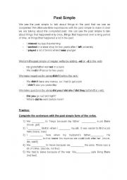 English worksheet: Past Simple - Theory and ex. worksheet
