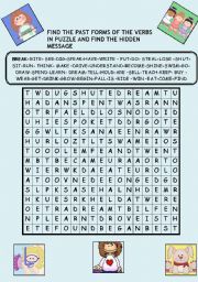 English Worksheet: SEARCH AND FIND THE HIDDEN MESSAGE 