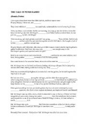 English Worksheet: The Tale of Peter Rabbit