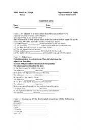 English Worksheet: written english quiz