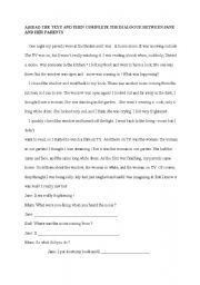 English Worksheet: a reading text about past continous