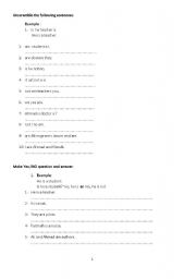 English worksheet: verb to be practice
