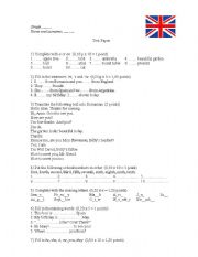 English Worksheet: Test paper - 3rd to 5th grade