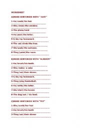 English Worksheet: present perfect tense