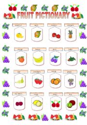 English Worksheet: Fruit pictionary