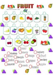 English Worksheet: Fruit matching 